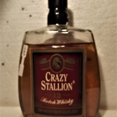 whisky CRAZY STALLION, 12YO, CL. 75 gr 40 ANII 1980