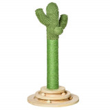 Cumpara ieftin PawHut St&acirc;lp Zg&acirc;riat pentru Pisici, Centru de Joacă &icirc;n Formă de Cactus, 32x32x60cm, Verde | Aosom Romania