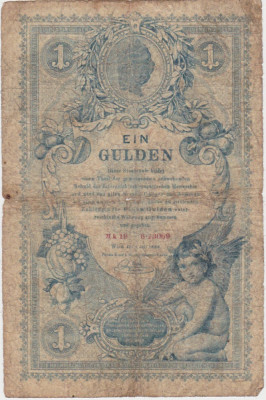 AUSTRIA 1 GULDEN 1888 UZAT foto