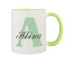 Cana maner verde personalizata prenume Alina, INOVATIX&reg;. 330ml, Oem