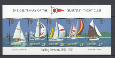 Marea Britanie - Guernsey - Transport - YAHTING - Bloc MNH foto