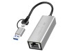 Adaptor USB 3.2 la Ethernet Gigabit LOGILINK gri 0,15m