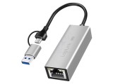 Adaptor USB 3.2 la Ethernet Gigabit LOGILINK gri 0,15m