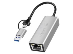 Adaptor USB 3.2 la Ethernet Gigabit LOGILINK gri 0,15m