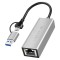 Adaptor USB 3.2 la Ethernet Gigabit LOGILINK gri 0,15m