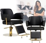 Scaun de coafat Austin hidraulic rotativ pentru salonul de coafură Suport cromat scaun de coafor