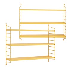 Set 2 buc raft perete Str&auml;ngn&auml;s 50x60x15cm otel galben [en.casa] HausGarden Leisure