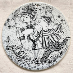Placa ceramica / Tablou - Rosenthal - Bjorn Wiinblad - lunile anului - August