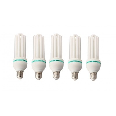 Set 5 Becuri Economice , Forma 4U , 26 W , Alb , Fasung E27 , Intensitate 6400 K foto