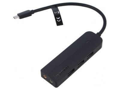 Hub USB USB 3.0 neagră 6 porturi foto