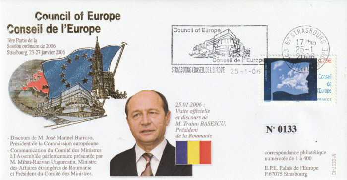 Personalitati , FDC 2006,Vizita si discurs , Presedinte Traian Basescu ,