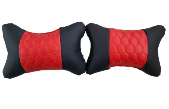 Set de Perne universale pentru gat un confort mai bun in timpul unei calatorii lungi cu masina, rosu-negru, 2 buc