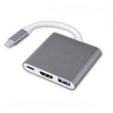 Hub Type C Universal 3 iesiri, HDMI, USB 3.0, Type C