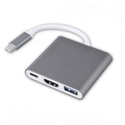 Adaptor Type C MTP Premium 3 in 1 la Type C, HDMI, USB 3.0 foto