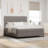 VidaXL Pat Box Spring cu Saltea Taupe Super King din Țesătură