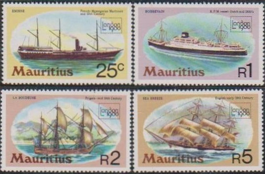 MAURITIUS - 1980 - VAPOARE+CORABII - LONDON&#039;80