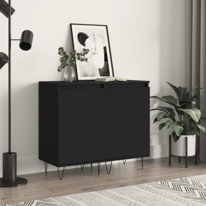 vidaXL Dulapuri, 2 buc., negru, 40x35x70 cm, lemn prelucrat