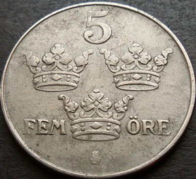 Moneda istorica 5 ORE - SUEDIA, anul 1948 * cod 3019 = excelenta! foto