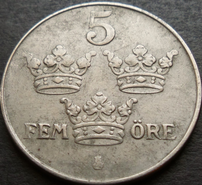 Moneda istorica 5 ORE - SUEDIA, anul 1948 * cod 3019 = excelenta!