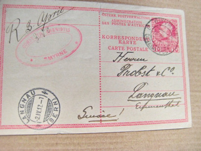 A613-Smyrna-Turcia 1912-Carte postala veche Franz Josef timbru Imp. Austro-Ungar foto
