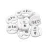 Set 10 opritori pentru snur cu 2 gauri, 20 x 20 mm Alb