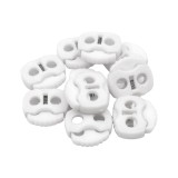 Set 10 opritori pentru snur cu 2 gauri Crisalida, 20 x 20 mm, Alb