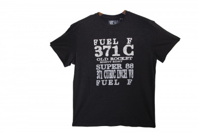 Tricou, Fashion House, cu imprimeu logo Fuel F 371 C, Negru, M foto