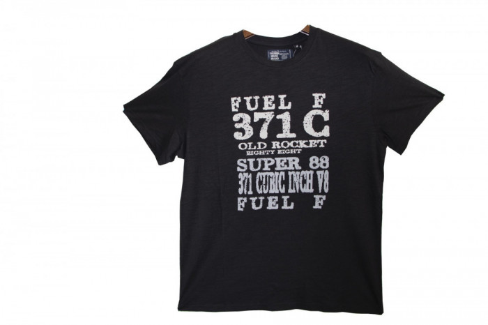 Tricou, Fashion House, cu imprimeu logo Fuel F 371 C, Negru, M