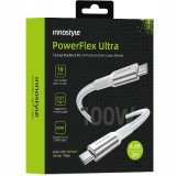 Innostyle Powerflex Ultra Cablu Usb-C Cu &Icirc;ncărcare Rapidă Thunderbolt 10Gbps 100W Kevlar Kevlar 2M Argintiu