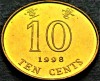Moneda 10 CENTI - HONG KONG, anul 1998 * cod 728 = UNC, Asia