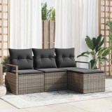 Cumpara ieftin Set de canapele pentru grădină cu pernă cu depozitare 4 pcs Gri