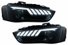 Faruri LED DRL Audi A4 B8.5 Facelift (2012-2015) Negru Semnal Dinamic Performance AutoTuning, KITT Lightning