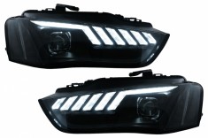 Faruri LED DRL Audi A4 B8.5 Facelift (2012-2015) Negru Semnal Dinamic Performance AutoTuning