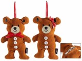 Set 2 ornamente brad Craciun Ursuleti textil multicolor II cm 10 x 15 H