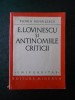FLORIN MIHAILESCU - E. LOVINESCU SI ANTINOMIILE CRITICE