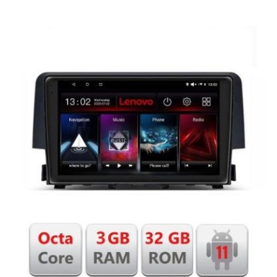 Navigatie Honda Civic 2016-2020 D-669 Octa Core cu Android Radio Bluetooth Internet GPS WIFI DSP 3+32 GB 4G KIT LENOVO LITE CarStore Technology foto