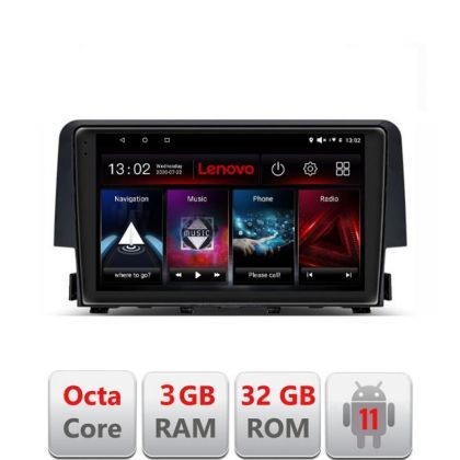 Navigatie Honda Civic 2016-2020 D-669 Octa Core cu Android Radio Bluetooth Internet GPS WIFI DSP 3+32 GB 4G KIT LENOVO LITE CarStore Technology