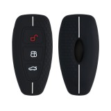 Husa Cheie Auto pentru Ford - 3 Butoane - Keyless Go, Silicon, Negru, 53133.03, Kwmobile