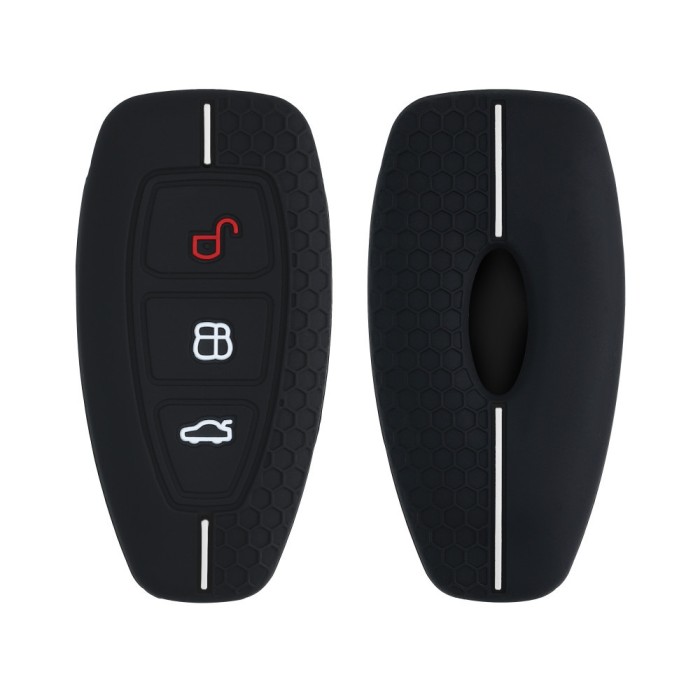 Husa Cheie Auto pentru Ford - 3 Butoane - Keyless Go, Silicon, Negru, 53133.03