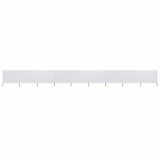 vidaXL Paravan anti-v&acirc;nt cu 9 panouri alb nisipiu 1200x120cm textil