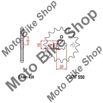 MBS Pinion fata 428 Z15, Cod Produs: JTF55015 foto