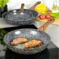 Set 3 tigai KingHoff marmorate din aluminiu, 20/24/28cm, compatibile inductie, gaz, ceramica