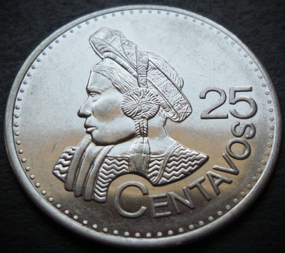 Moneda exotica 25 CENTAVOS - GUATEMALA, anul 2012 * cod 379 = A.UNC MODEL MARE foto