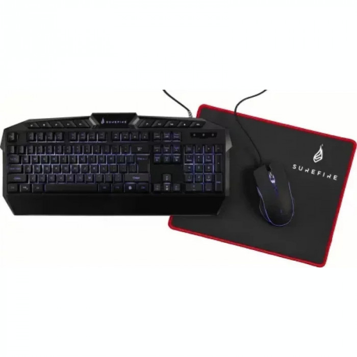 KIT Tastatura mouse si mousepad GAMING SUREFIRE KINGPIN negru 48826