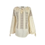 Bluza dama tip ie 124, bej/maro , marimea 2XL