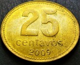 Moneda 25 CENTAVOS - ARGENTINA, anul 2009 * cod 4095 = A.UNC