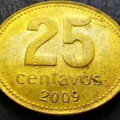 Moneda 25 CENTAVOS - ARGENTINA, anul 2009 * cod 4095 = A.UNC