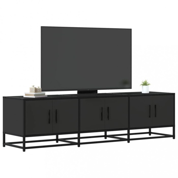 vidaXL Dulap TV, negru, 150x35x41 cm, lemn prelucrat și metal 848859