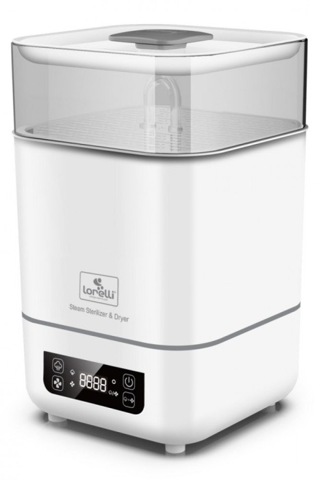 Sterilizator electric cu aburi si uscator pentru biberoane, Lorelli, alb