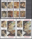 Fujeira 1968 Paintings, overprints, set+perf.+imperf. sheets, MNH S.400, Nestampilat